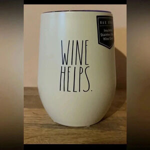 Rae Dunn "Wine Helps" Wine Metal Tumbler